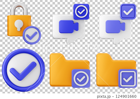 3d verification check mark approve success icon set bundle 3d verification check mark approve success icon set bundle 124901660