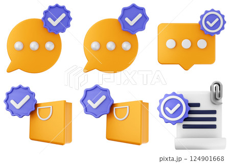 3d verification check mark approve success icon set bundle 3d verification check mark approve success icon set bundle 124901668