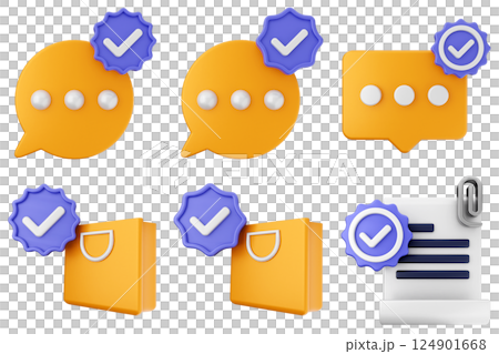 3d verification check mark approve success icon set bundle 3d verification check mark approve success icon set bundle 124901668