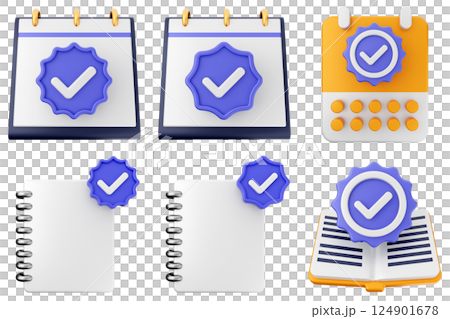 3d verification check mark approve success icon set bundle 3d verification check mark approve success icon set bundle 124901678