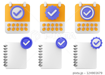 3d verification check mark approve success icon set bundle 3d verification check mark approve success icon set bundle 124901679