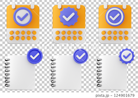 3d verification check mark approve success icon set bundle 3d verification check mark approve success icon set bundle 124901679