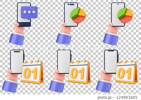 3d smartphone app icon set bundle 124901685