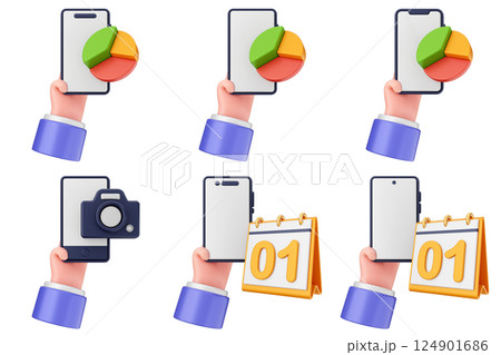 3d smartphone app icon set bundle 124901686