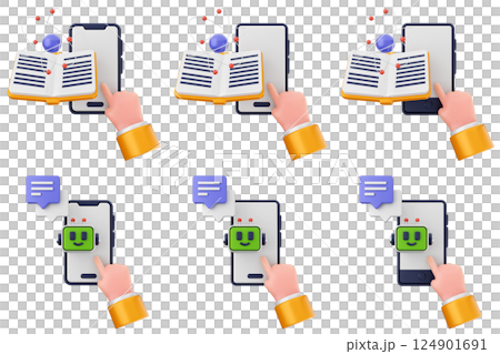 3d smartphone app icon set bundle 124901691