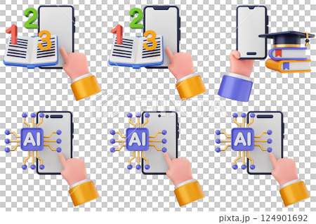 3d smartphone app icon set bundle 124901692