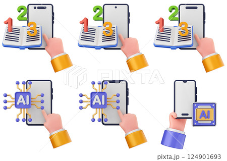 3d smartphone app icon set bundle 124901693