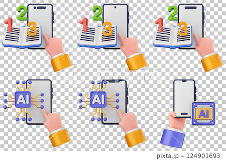 3d smartphone app icon set bundle 124901693