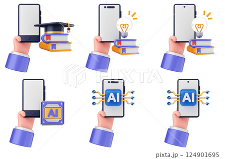 3d smartphone app icon set bundle 124901695