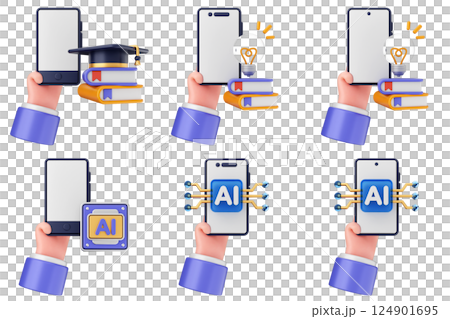 3d smartphone app icon set bundle 124901695