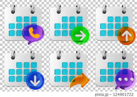 3d calendar icon set bundle 124901722