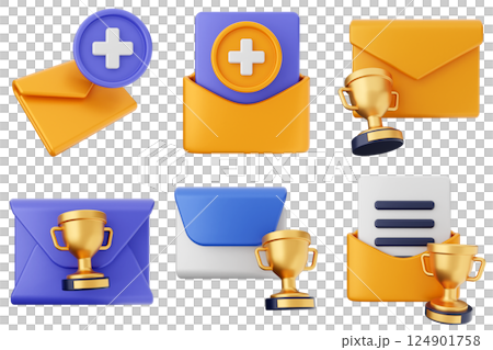 3d mail email message icon set bundle 3d mail email message icon set bundle 124901758