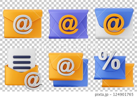 3d mail email message icon set bundle 3d mail email message icon set bundle 124901765