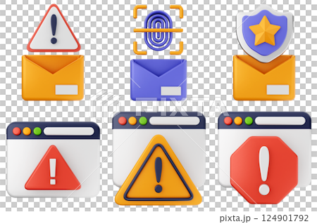 3d internet security protection icon set bundle 124901792