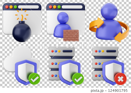 3d internet security protection icon set bundle 3d internet security protection icon set bundle 124901795
