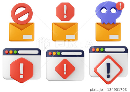 3d internet security protection icon set bundle 3d internet security protection icon set bundle 124901798