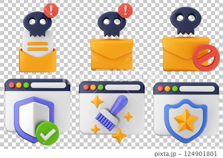 3d internet security protection icon set bundle 3d internet security protection icon set bundle 124901801