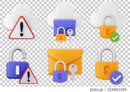 3d internet security protection icon set bundle 3d internet security protection icon set bundle 124901804