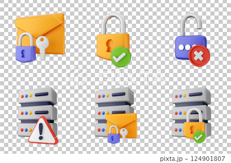 3d internet security protection icon set bundle 3d internet security protection icon set bundle 124901807