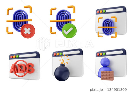 3d internet security protection icon set bundle 3d internet security protection icon set bundle 124901809
