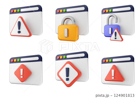 3d internet security protection icon set bundle 3d internet security protection icon set bundle 124901813