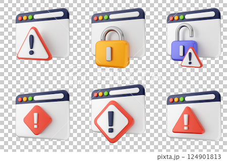 3d internet security protection icon set bundle 3d internet security protection icon set bundle 124901813