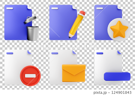 3d file document icon set bundle 124901843