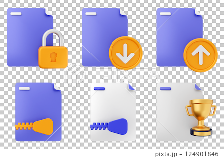 3d file document icon set bundle 124901846