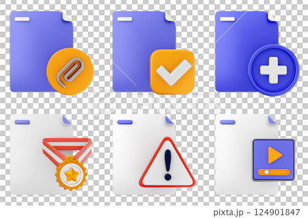 3d file document icon set bundle 124901847
