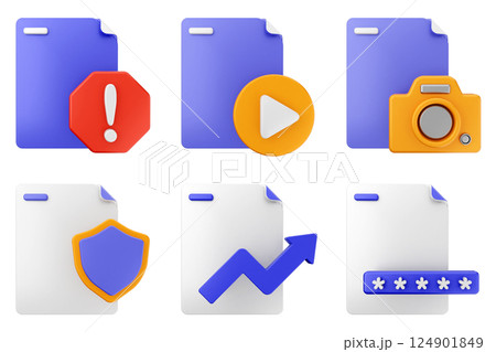 3d file document icon set bundle 3d file document icon set bundle 124901849