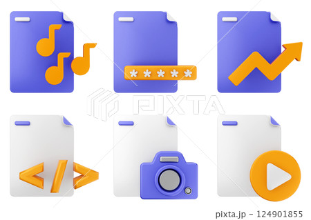3d file document icon set bundle 3d file document icon set bundle 124901855