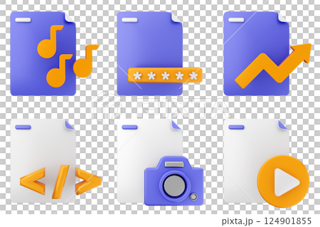 3d file document icon set bundle 3d file document icon set bundle 124901855