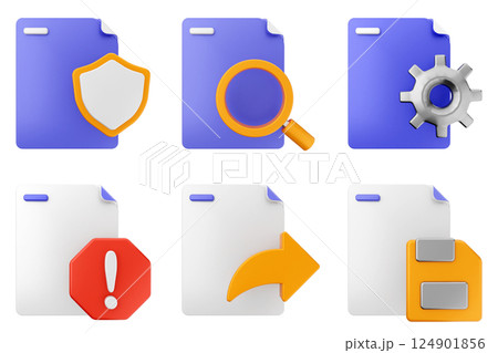 3d file document icon set bundle 124901856