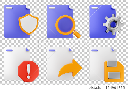 3d file document icon set bundle 124901856