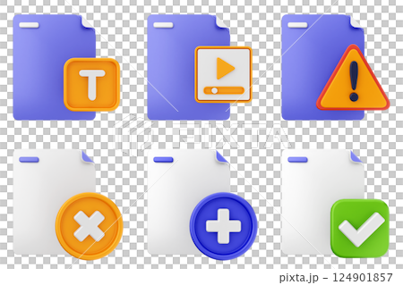 3d file document icon set bundle 124901857