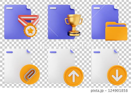 3d file document icon set bundle 124901858
