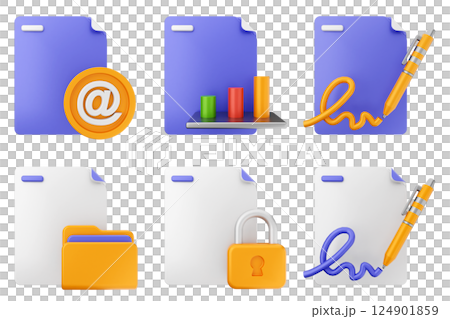3d file document icon set bundle 124901859