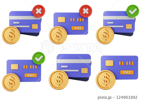 3d trading money transaction finance currency icon set bundle illustration 124901892