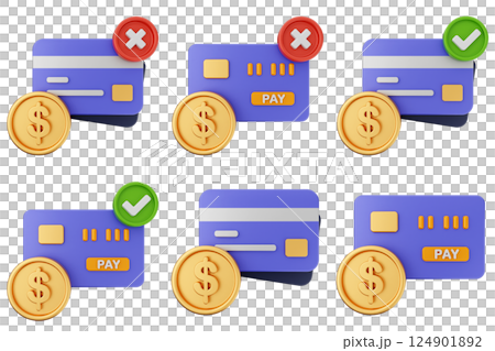 3d trading money transaction finance currency icon set bundle illustration 124901892