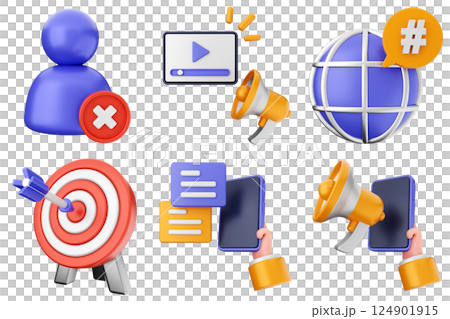 3d social media icon set bundle 124901915