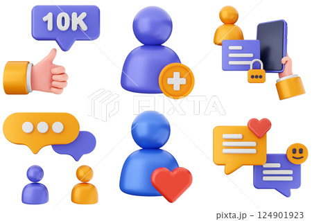 3d social media icon set bundle 124901923