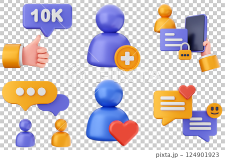 3d social media icon set bundle 124901923