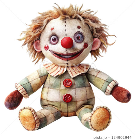 Creepy Horror Rag Dolls watercolor 124901944