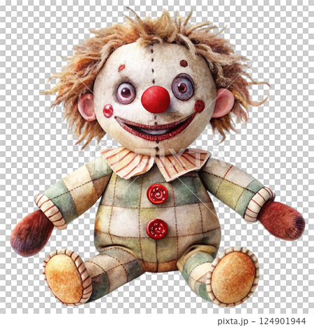 Creepy Horror Rag Dolls watercolor 124901944