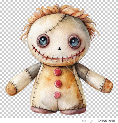 Creepy Horror Rag Dolls watercolor 124901946