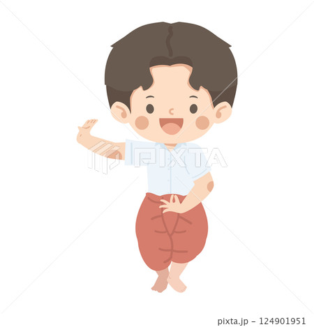 Sweet Thai Dancer Boy Cartoon 124901951