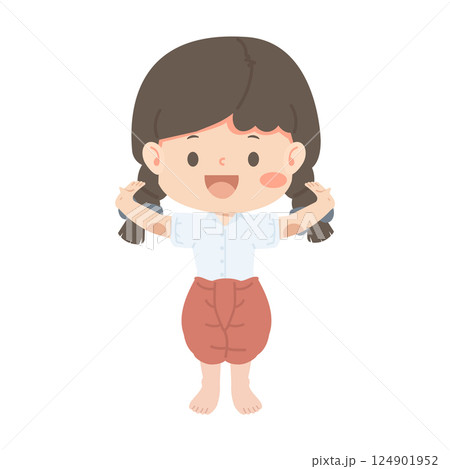 Sweet Thai Dancer Girl Cartoon 124901952
