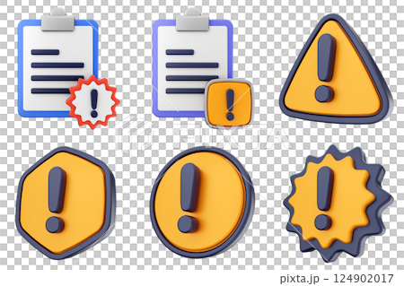 3d warning danger alert caution risk important sign 124902017