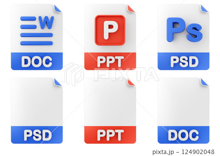 3d file format type icon doc ppt psd 124902048