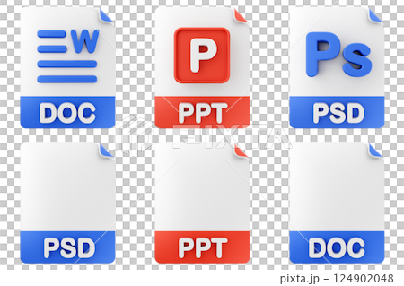 3d file format type icon doc ppt psd 124902048